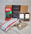 3oz deluxe nuts, 3oz fiesta mix, dark chocolate mint crunch bar, French roast coffee and Cafe Salvador coffee