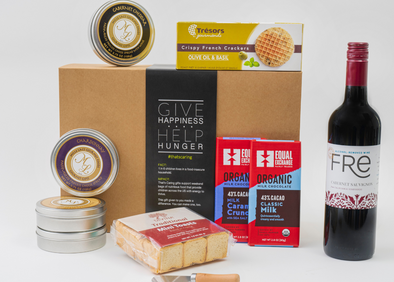 Wine Cheeses, Crackers, Chocolate & Non-Alcoholic Wine Gift Box