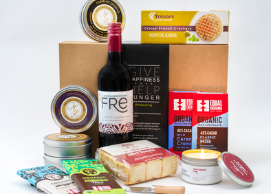 Wine Cheeses, Crackers, Chocolate & Non-Alcoholic Wine Ambience Gift Box